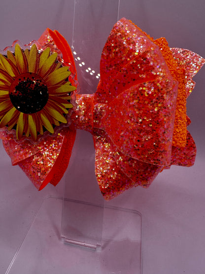 Orange Hair Clips Bow