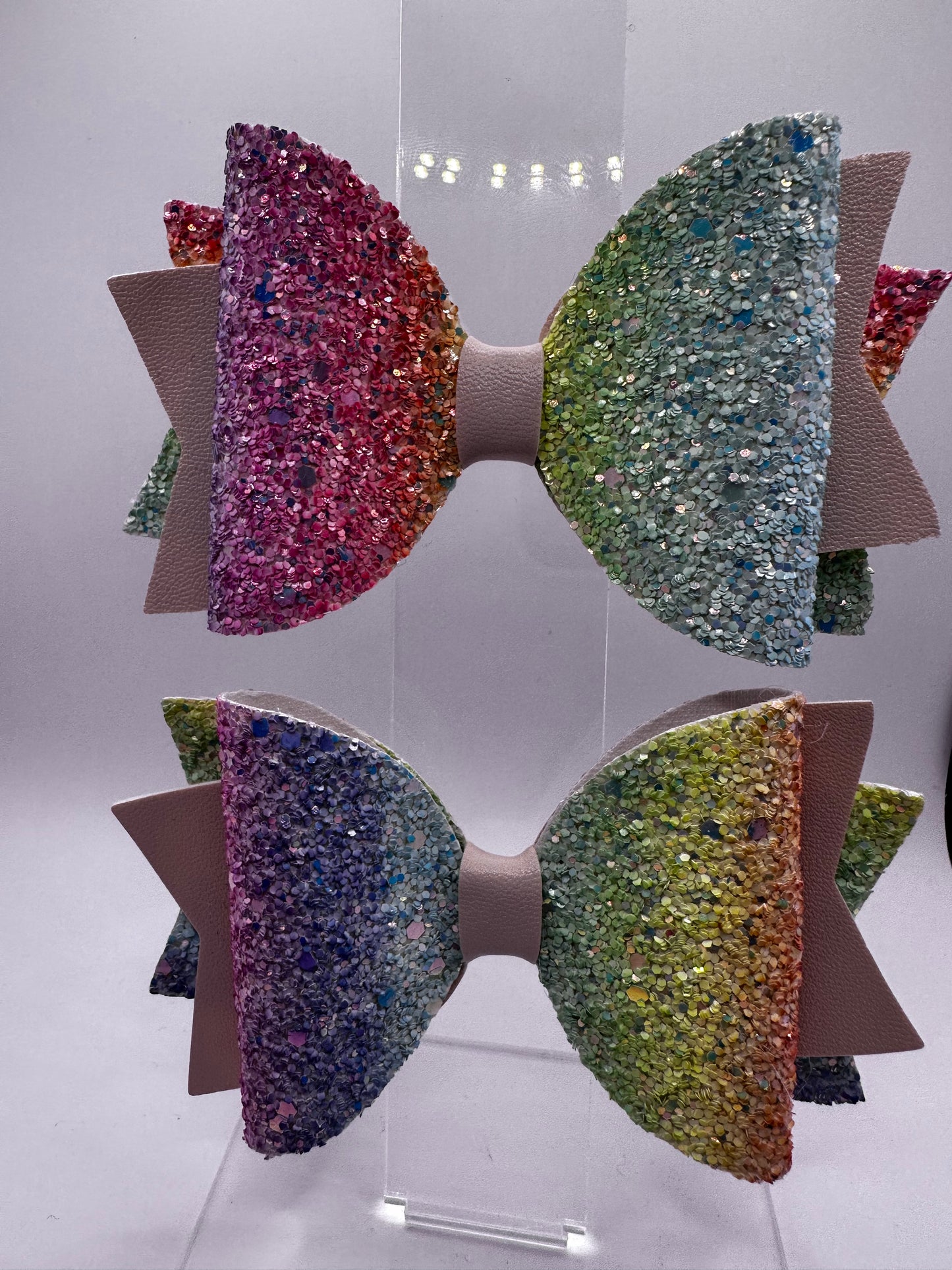 Multicolored Glitter and Nude  Hair Clips Peers