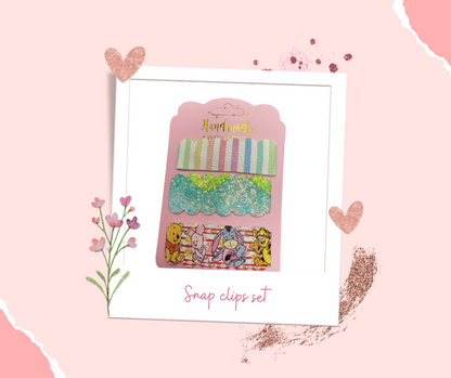 3 Beautiful Snap Clip Sets