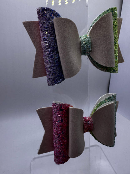 Nude Solid and glitter Multi Colored  Hair Clips Peers