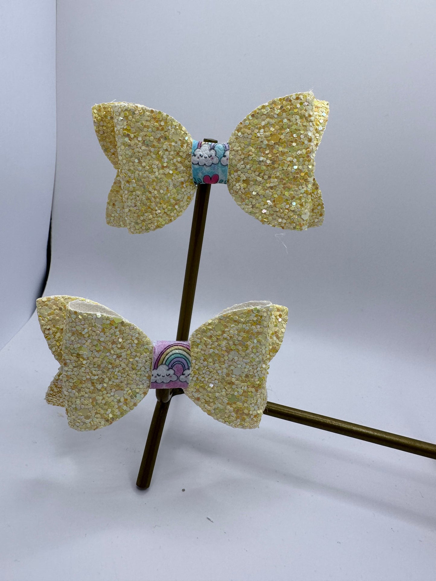 Glitter Yellow Hair Clips Peers