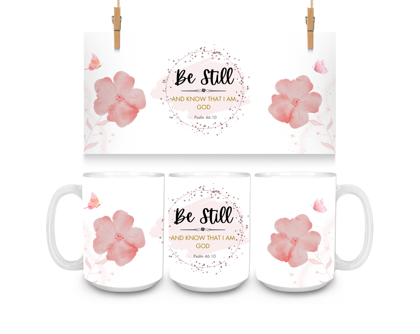 Pink Flowers Cups