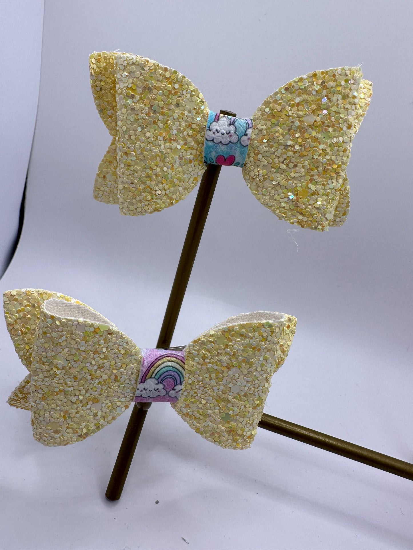 Glitter Yellow Hair Clips Peers