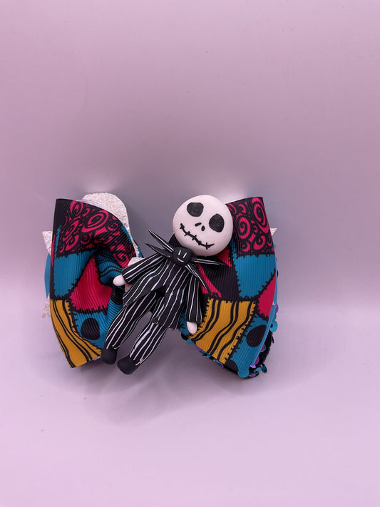 Jack Halloween Hair Clips Bow